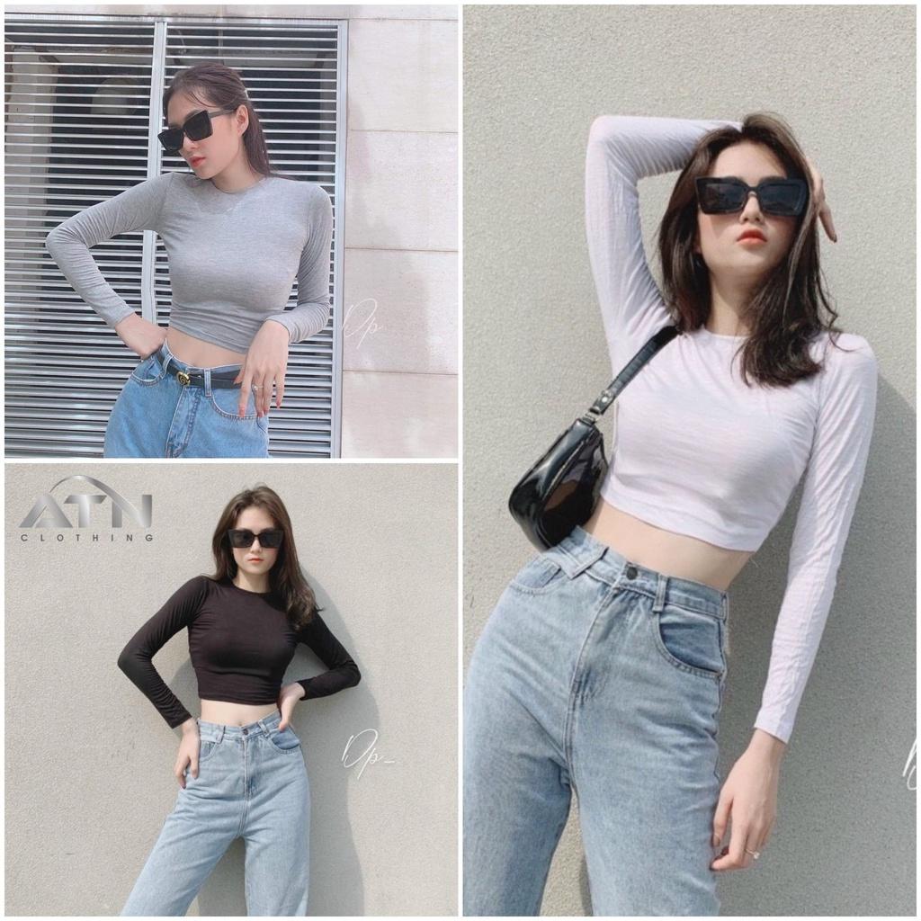 ÁO CROPTOP NỮ DÀI TAY DÁNG BODY KIỂU DÁNG TRẺ TRUNG CHẤT MÁT HÀNG ĐẸP