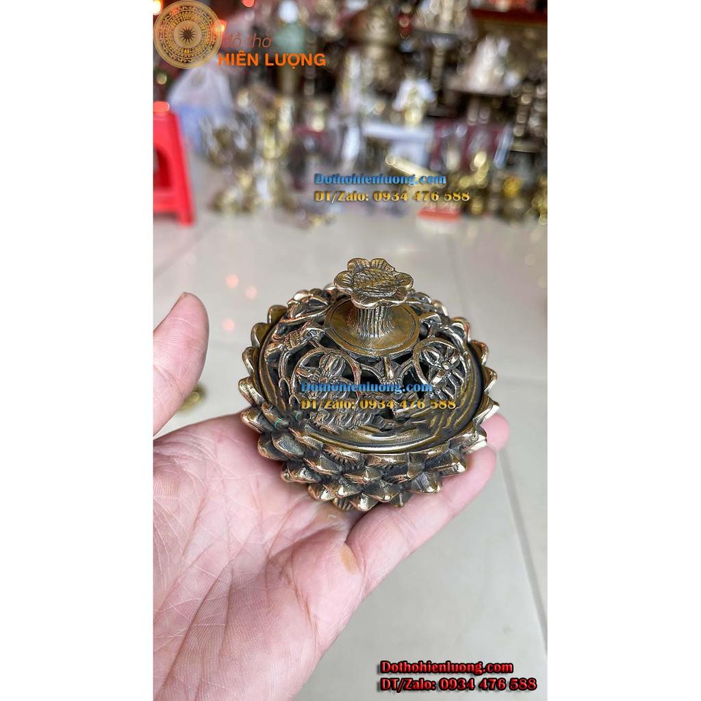 Lư Đồng Đốt Trầm Hình Hoa Sen Cao 7cm