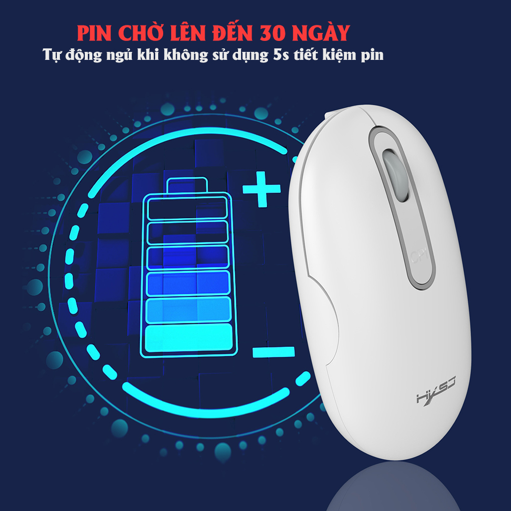 Chuột không dây HXSJ T15 wireless 2.4G tự sạc pin siêu mỏng không gây tiếng ồn chuyên dùng cho Máy tính, pc, Laptop, Tivi - Hàng chính hãng