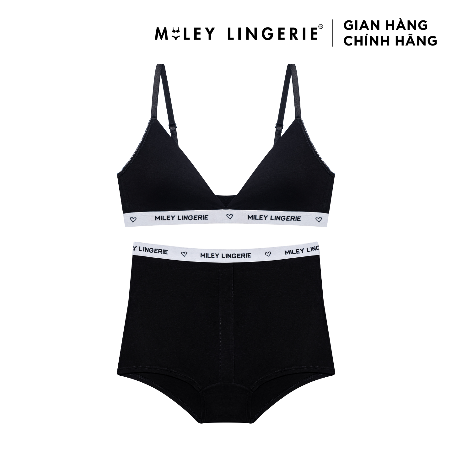 Bộ Đồ Lót Mút Mỏng Và Quần Boxer Nữ Vải Sợi Bamboo Từ Thiên Nhiên Viền Lưng Logo BeingMe Miley Lingerie