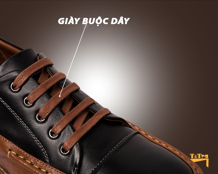 Giày Độn Nam T&TRA Tăng Cao 5Cm- T71 Đen Nâu - Chất Liệu Da Bò Cao Cấp, Đế Cao Su Đúc , Phần Tăng Cao Ẩn Bên Trong