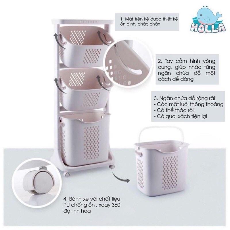 Kệ plastic 3 tầng đựng đồ đa năng