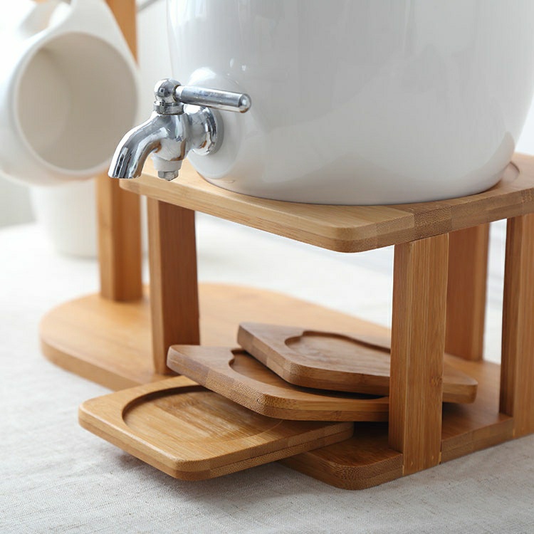 Bộ bình đựng nước 6 cốc màu trắng dành cho gia đình