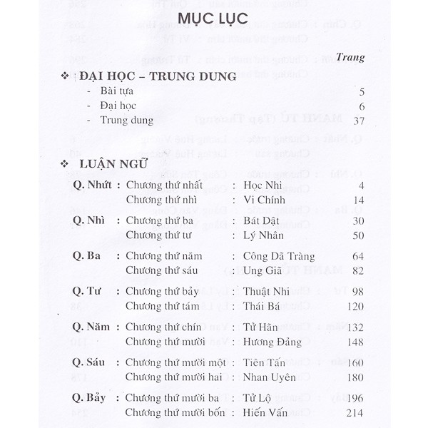 Tứ Thư - Trọn Bộ 4 Tập : Đại Học - Trung Dung - Luận Ngữ - Mạnh Tử