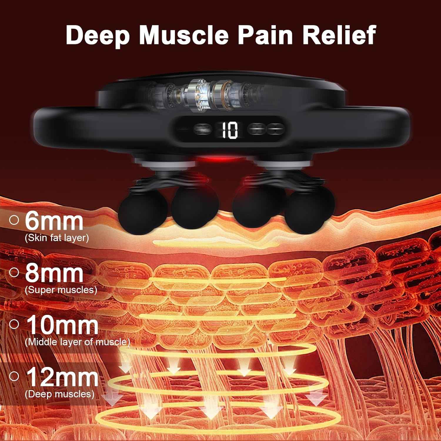 [Tặng củ sạc + cáp sạc] Máy Massage Toàn Thân Cầm Tay 12 Đầu, Máy Mát Xa Đấm Lưng 12 Đầu GDV - Hàng Chính Hãng