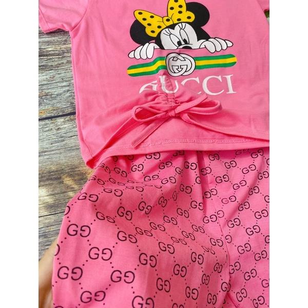 Bộ Thun Bé Gái Size 9,5-21,5Kg,10 Tháng -> 5,5 Tuổi In Mickey Áo Quần Thun Bé Gái Dễ Thương