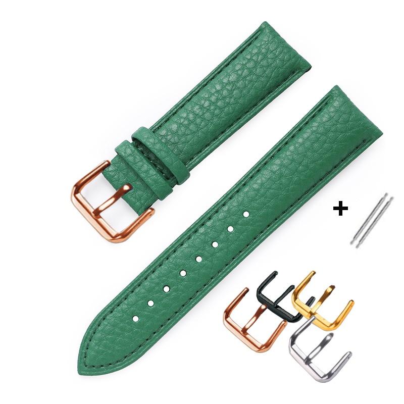 Dây đồng hồ da bê mềm họa tiết da trâu BO-29 KHÓA CÀI chống thấm nước 12 14 16 18 20 22mm