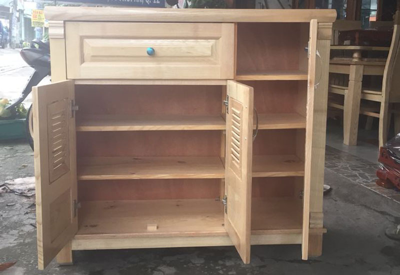 Tủ giày dép gỗ sồi tự nhiên 1m20