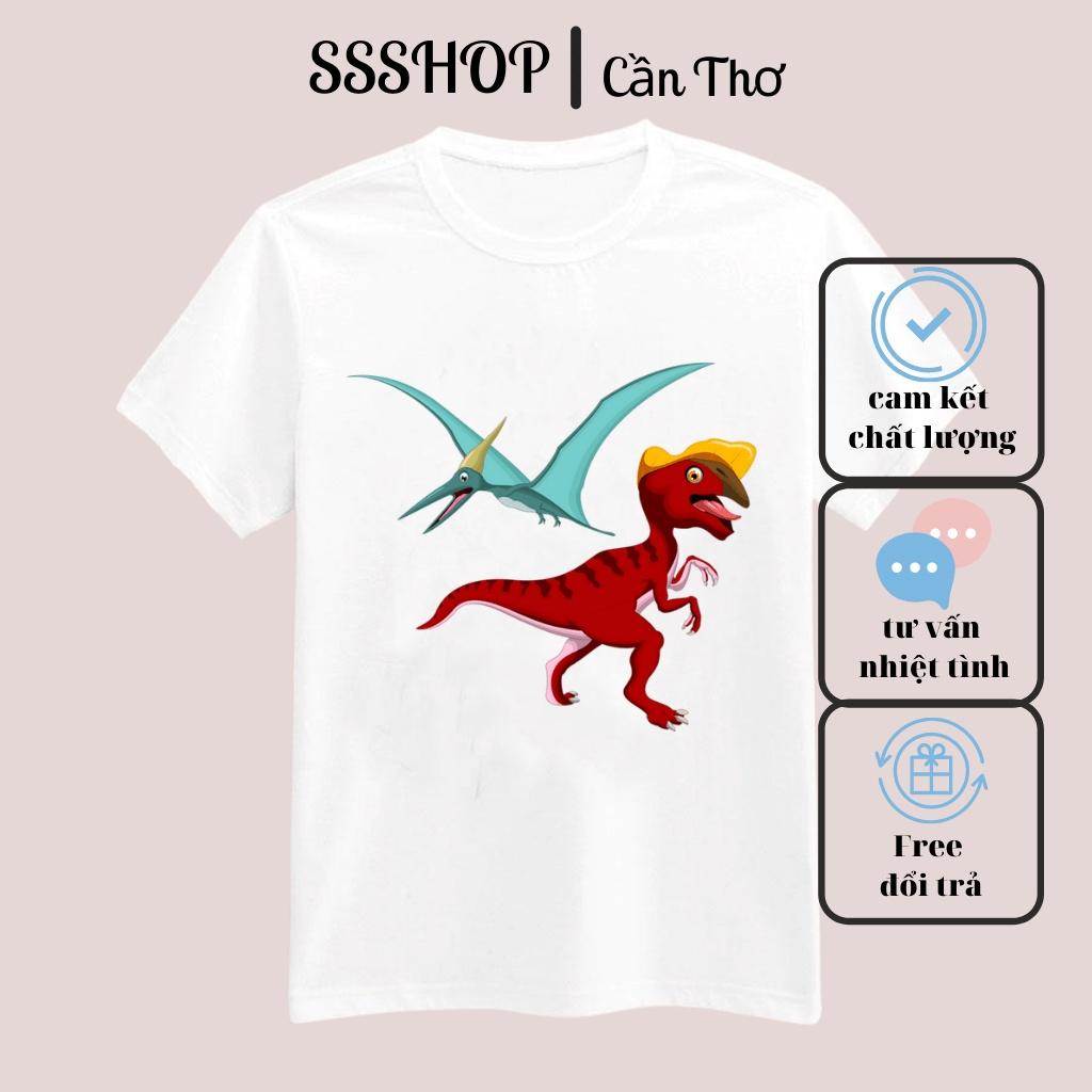 Áo thun trẻ em in hình Khủng Long dễ thương