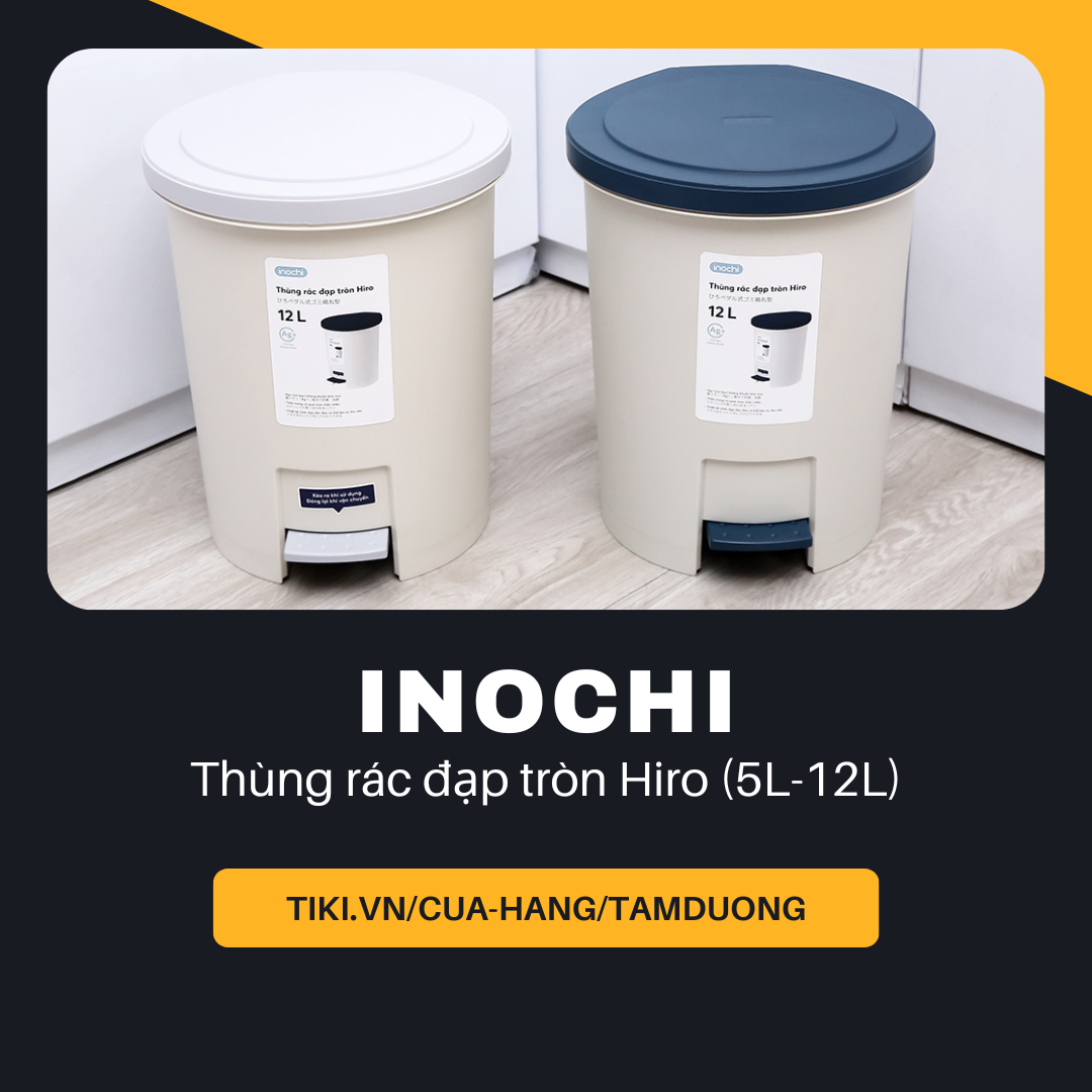 Thùng rác đạp tròn Inochi Hiro (6L-12L)