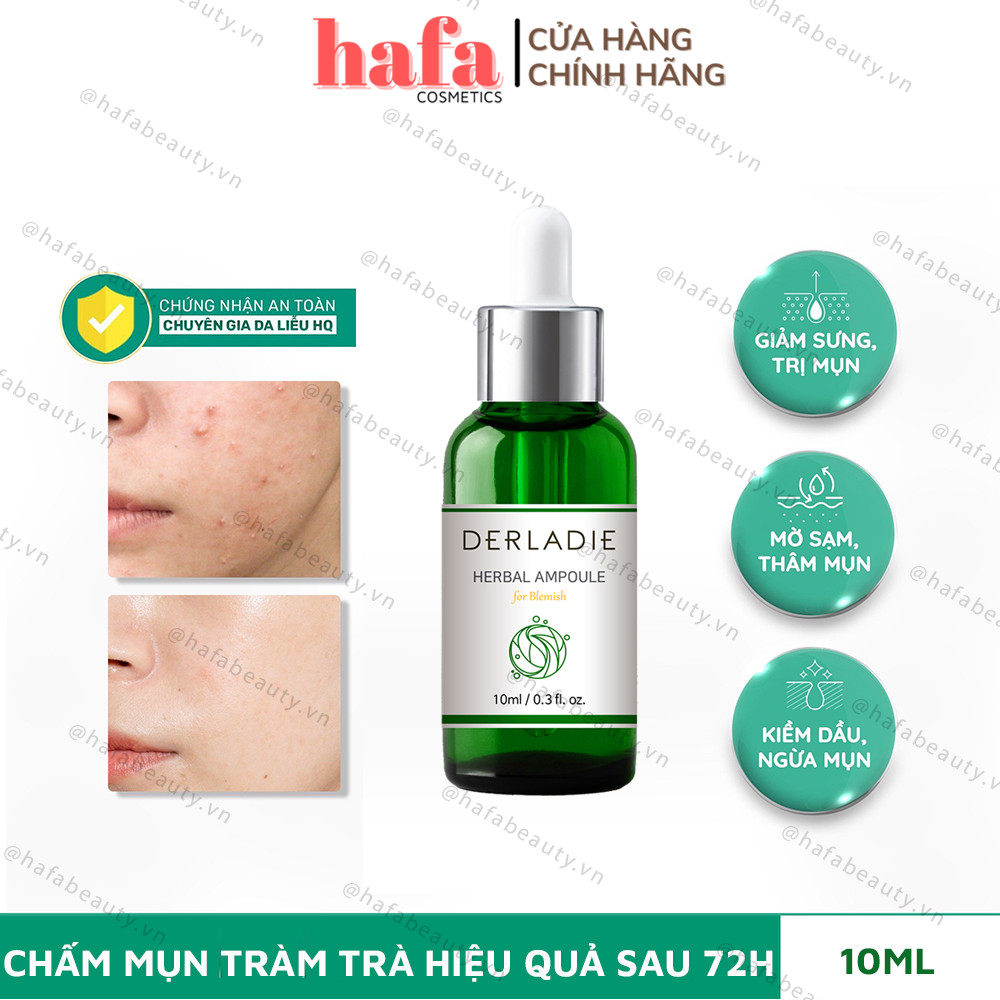 Tinh Chất Chấm Mụn Tràm Trà Derladie Herbal Ampoule For Blemish 10ml