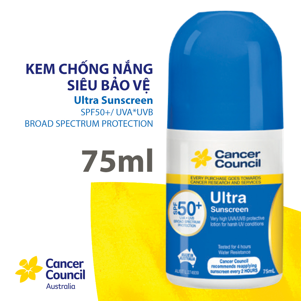 Kem chống nắng siêu bảo vệ Cancer Council Ultra SPF50+/PA++++ 75ml