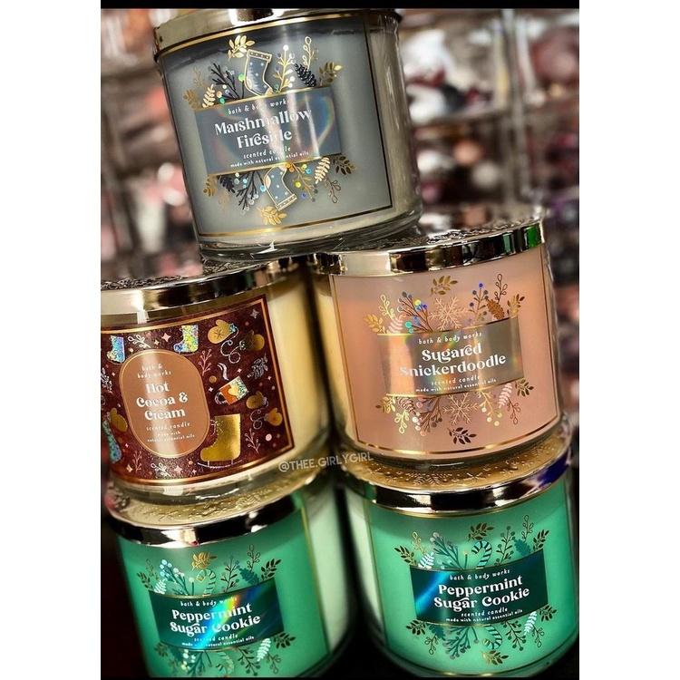 (BBW 3 bấc NOEL) Nến thơm Bath and Body Works 3-wick candles 411g hàng Mỹ - Bộ mùa lễ Giáng Sinh 2021