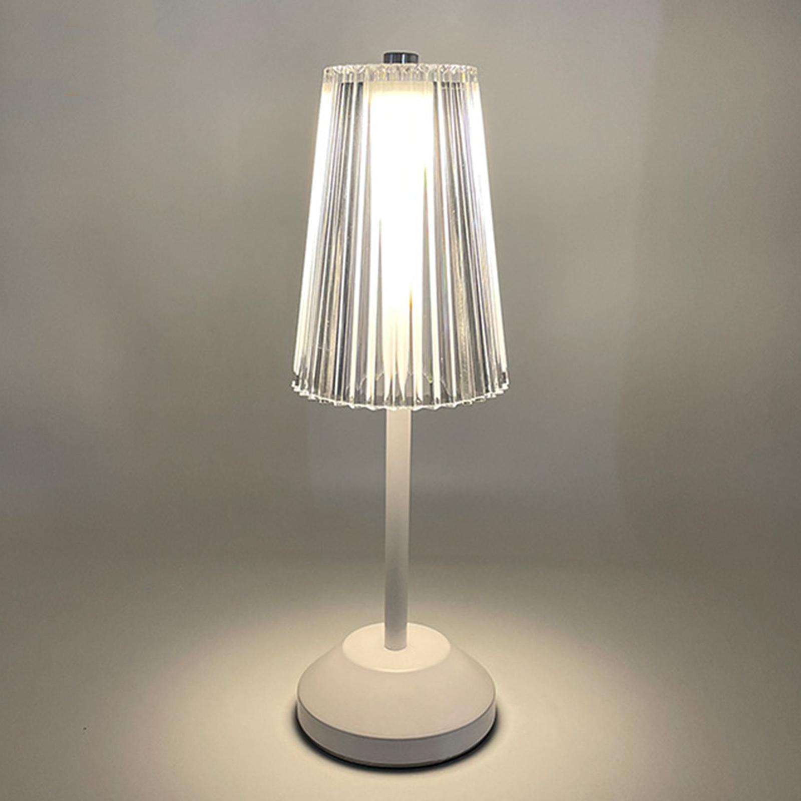 Crystal Table Lamp w/ USB Charging Ports, Night Light Black Base