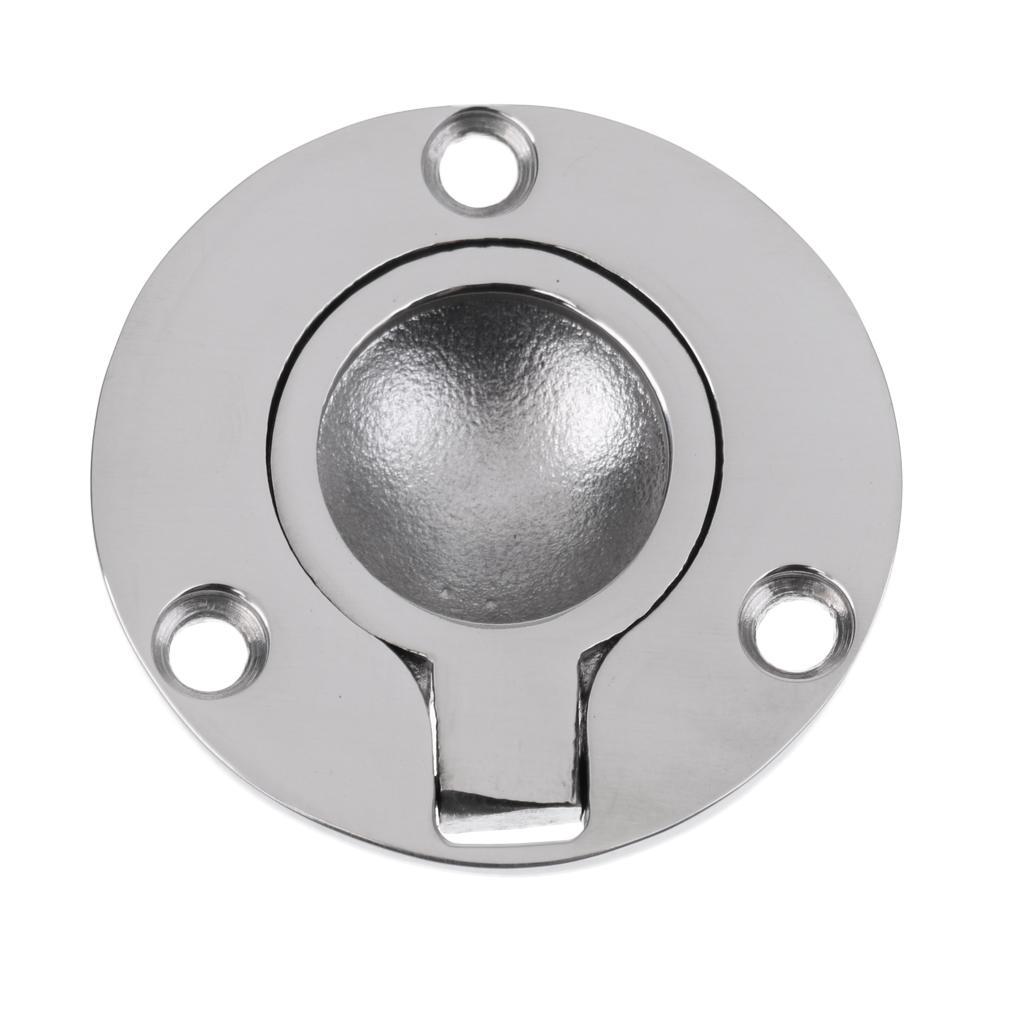 Round Flush Lift Pull Handle 49mm - Marine Stainless Steel