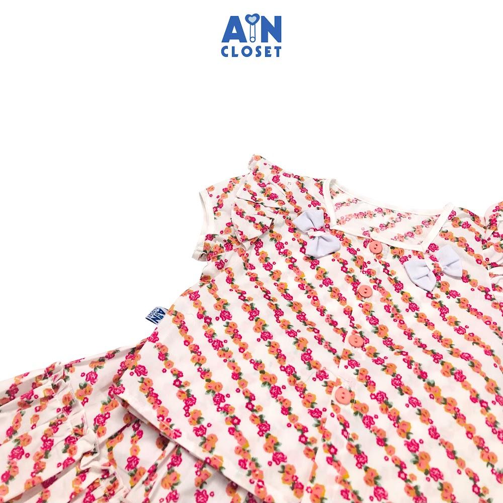 Bộ áo váy ngắn bé gái họa tiết Hoa dây cotton - AICDBGJRHSSR - AIN Closet