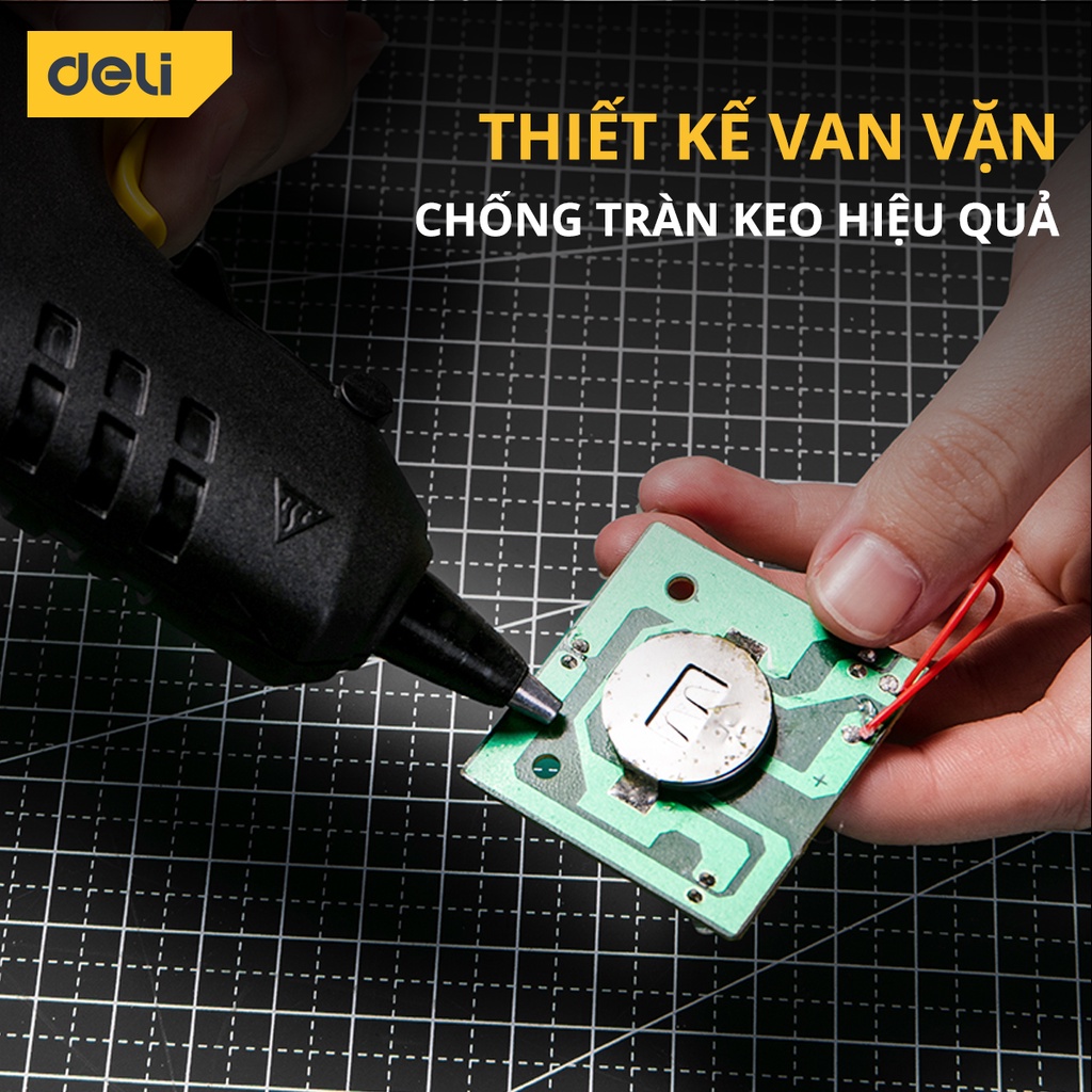 Súng Bắn Keo Deli Cao Cấp Công Suất Lớn 40W - keo 7mm - Nhỏ Gọn, An Toàn Sử Dụng - Thiết Kế Hiện Đại - DL402040/DL2540