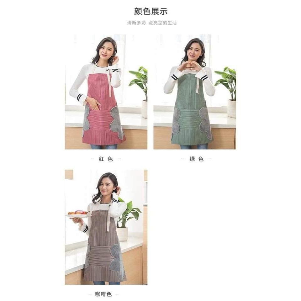 Tạp dề kẻ mẫu mới 3 in 1