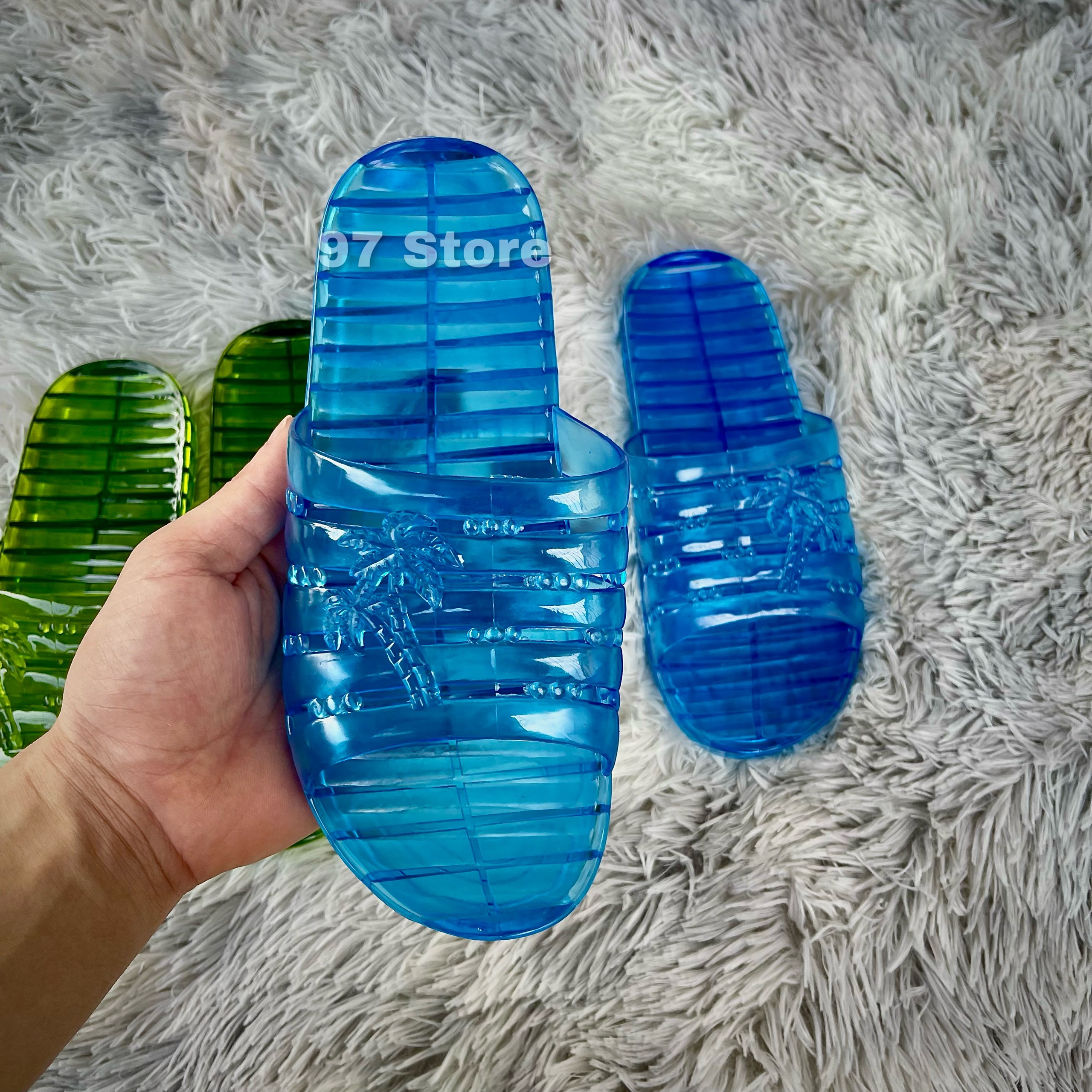 Dép nhựa nữ, dép nhựa nguyên sinh trong suốt, đế hơi đi êm chân hàng đẹp màu chuẩn - hàng loại1