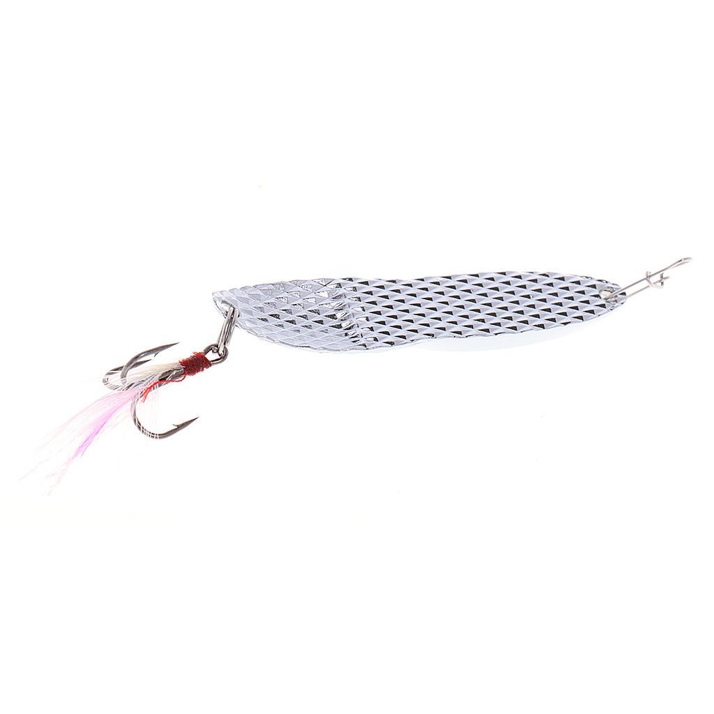 Fishing Spoon Lure Sequin Paillette Metal Hard Bait Hook Tackle