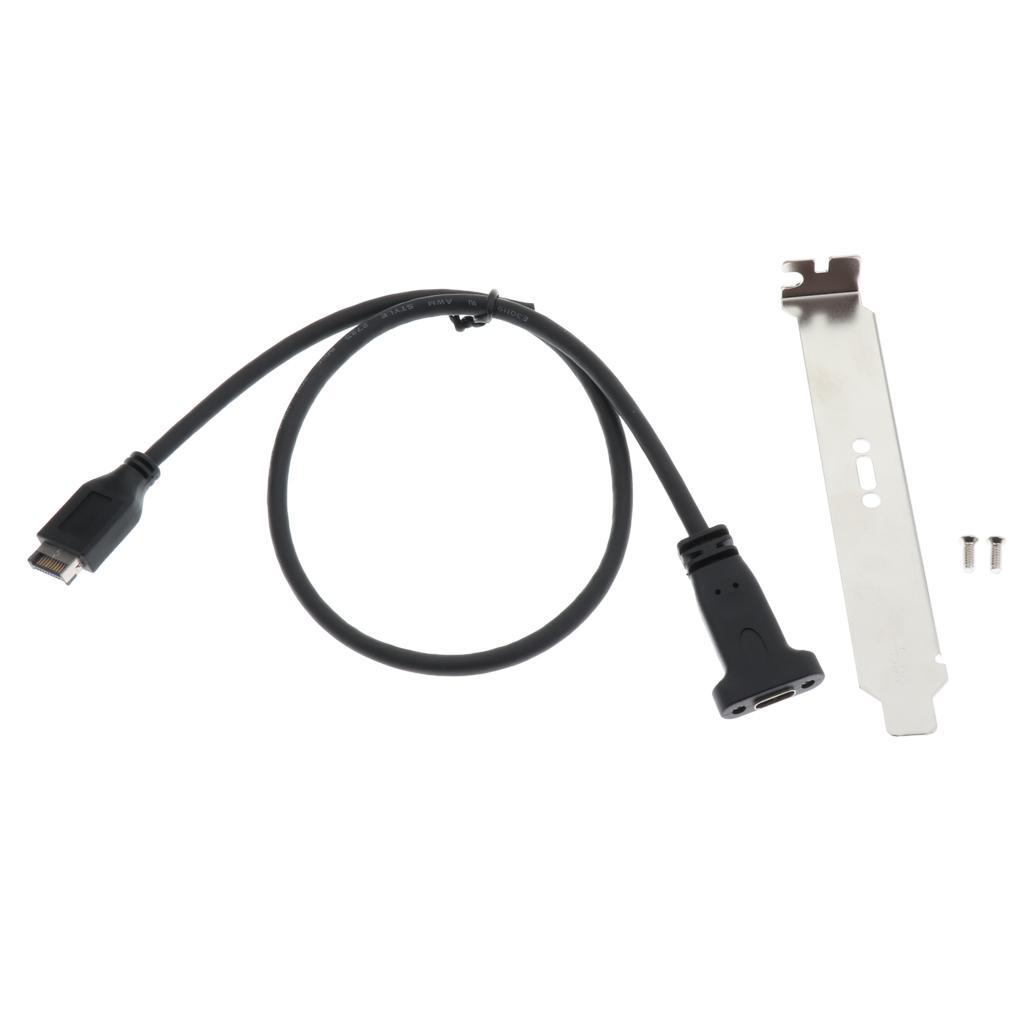 USB 3.1 Motherboard to USB-.1 Type C 2 Port External Bracket Panel