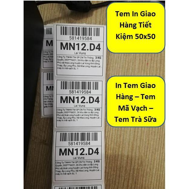 5 cuộn Tem In Giao Hàng Tiết Kiệm (50x50), Tem in GHTK