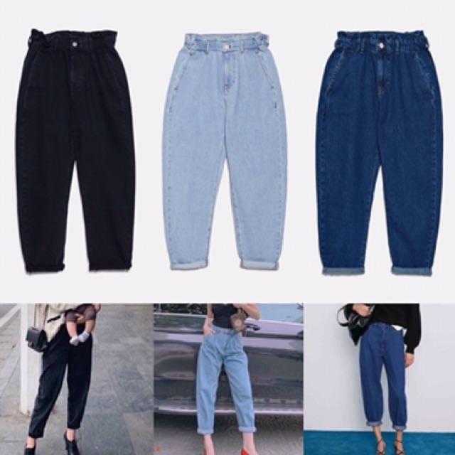 Quần Baggy jean lưng thun mẫu mới Size S M L