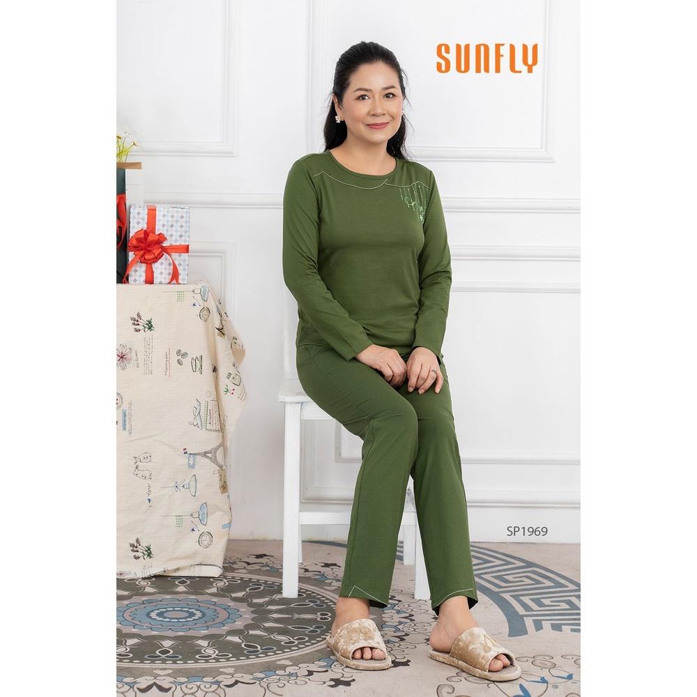 SP1969 ĐỒ BỘ MẶC NHÀ COTTON ÁO DÀI QUẦN DÀI