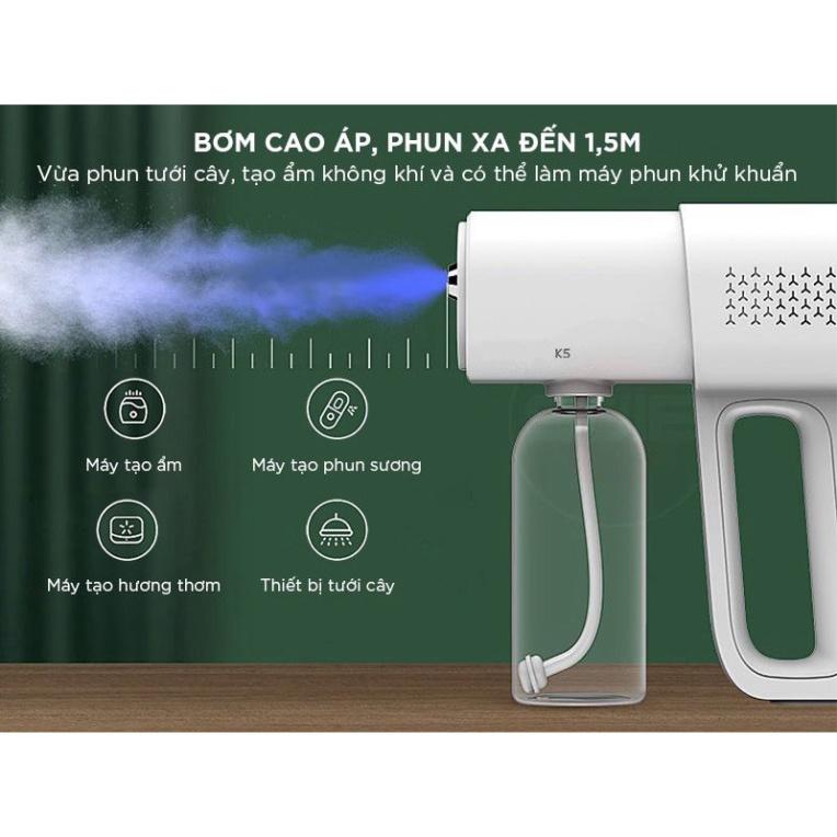 Súng Khử Khuẩn Phun Xịt Khử Sát Trùng Nano K5 Hàng Chuẩn In Laser 8 Mắt UV