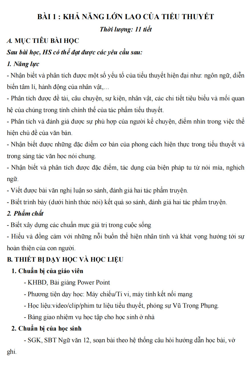 Sách - Kế hoạch bài dạy ngữ văn 12 - tập 1 (Kết Nối)