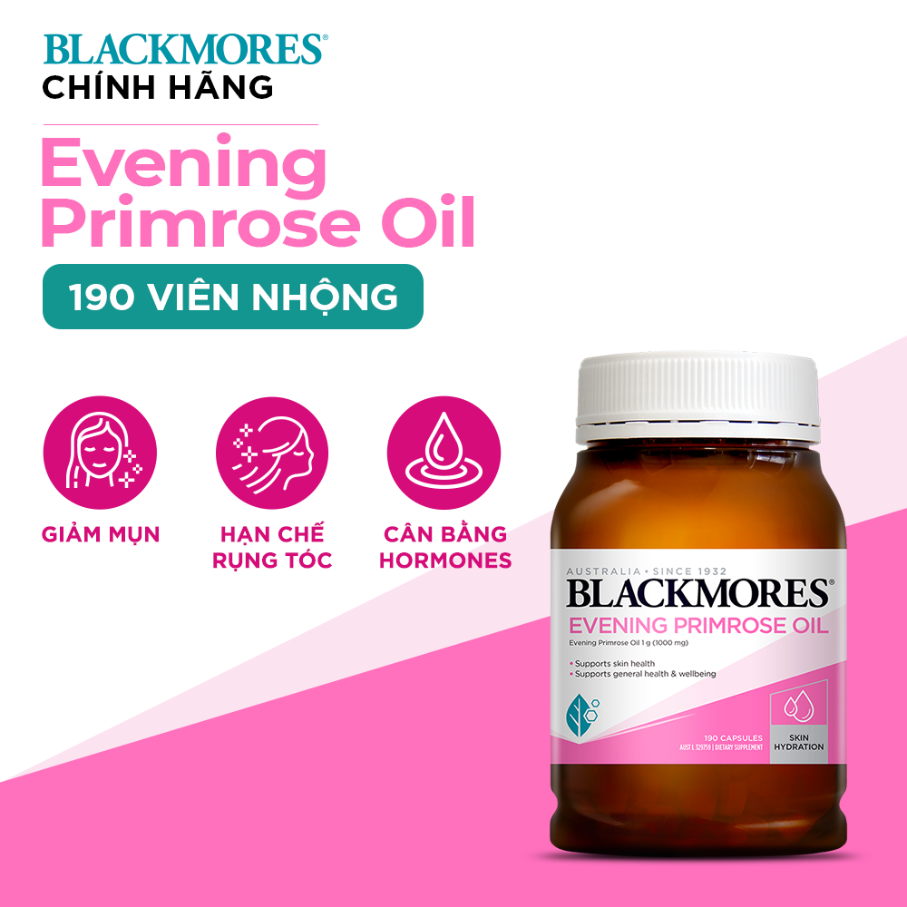 Tinh Dầu Hoa Anh Thảo Hỗ Trợ Cân Bằng Nội Tiết Tố Blackmores Evening Primrose Oil Lọ 190 Viên