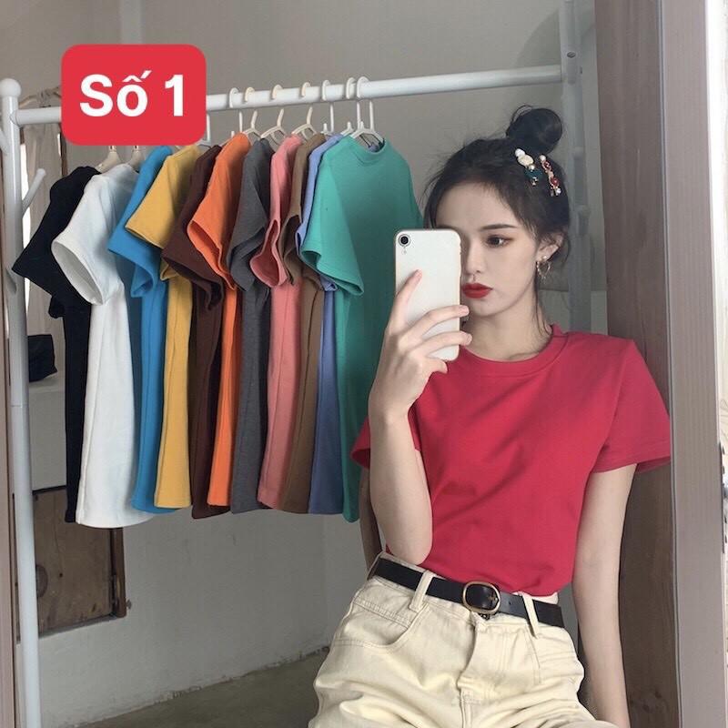 Áo thun trơn tay ngắn cho nữ chất xịn