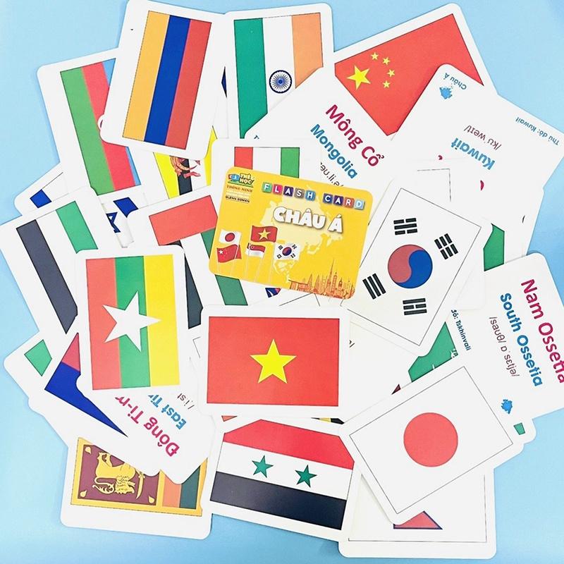 Bộ thẻ học Flashcard cờ các nước