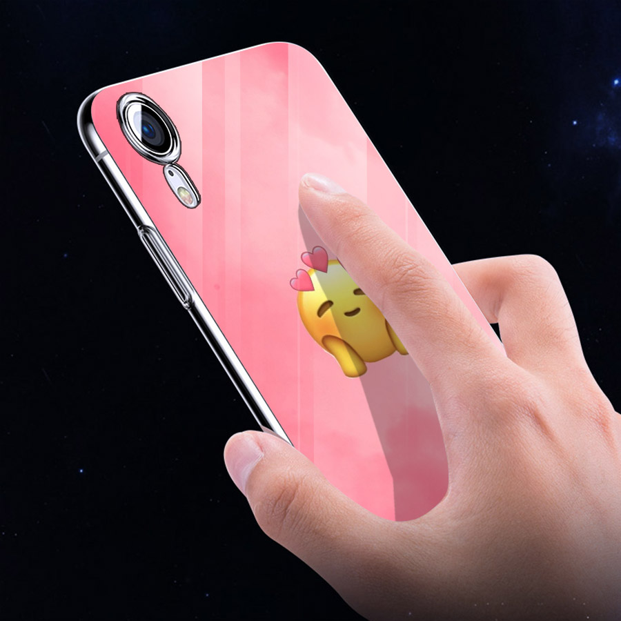 Ốp điện thoại kính cường lực cho máy iPhone XR - emoji kute MS EMJKT052