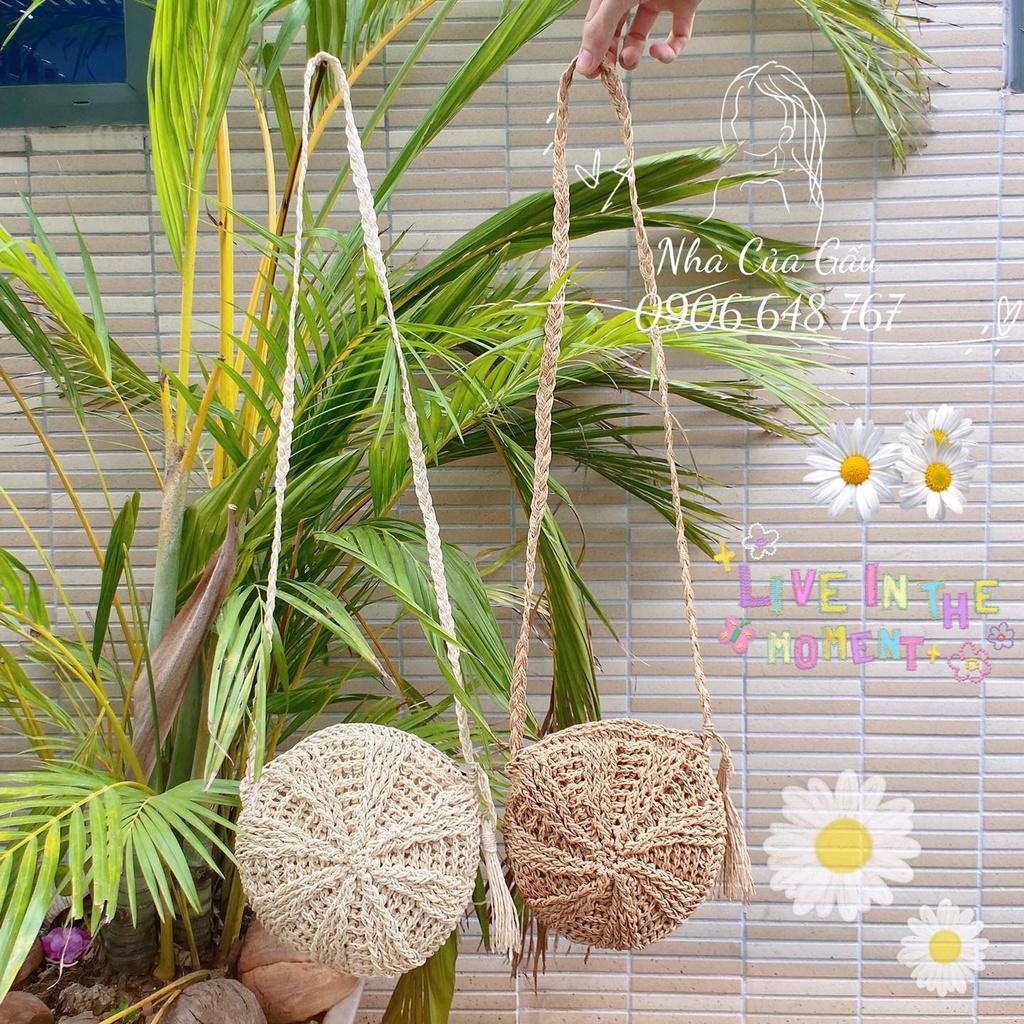 Túi cói tròn xinh ơi là xinhhhh đi biển, đi chơi nè