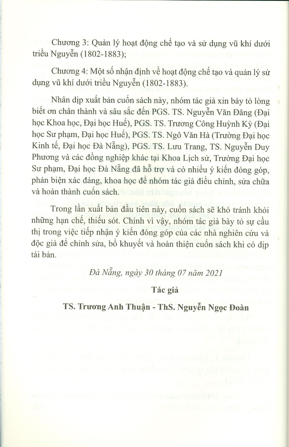 Hoạt Động Chế Tạo Và Quản Lý Sử Dụng Vu Khi Dưới Triều Nguyễn Giai Đoạn 1802-1883 (Sách chuyên khảo)