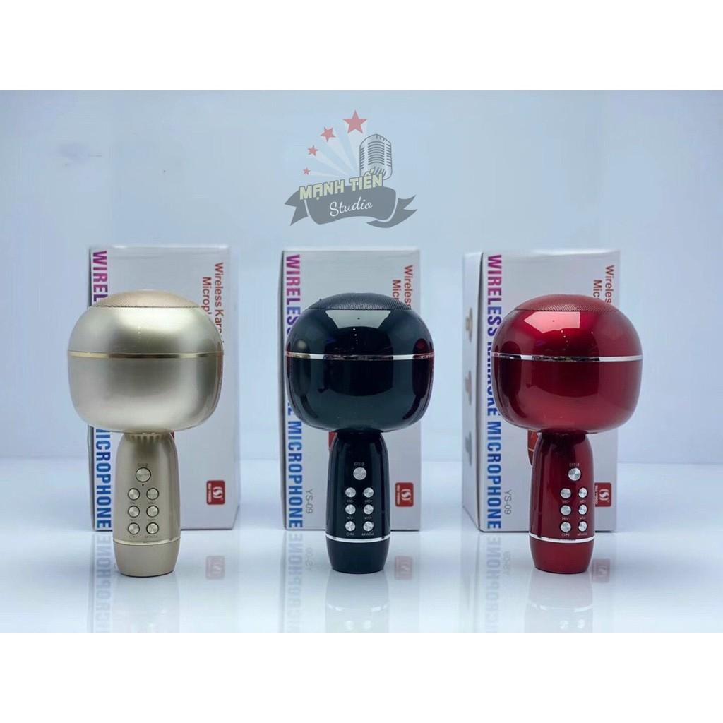 Mic karaoke kèm loa  không dây bluetooth YS - 09 đầy đủ hiệu ứng đổi giọng người già trẻ em siêu hay âm thanh