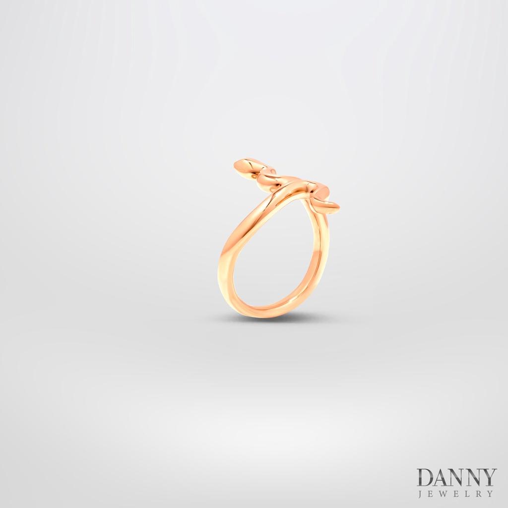 Nhẫn Nữ Danny Jewelry Bạc 925 Biểu Tượng Rắn Xi Vàng Hồng N0098
