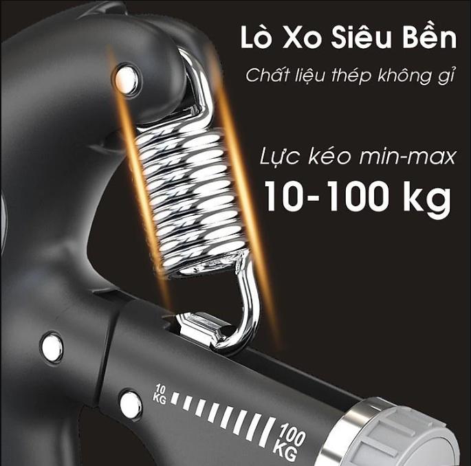 Kìm bóp tay tập gym điều chỉnh lực 100kg dụng cụ bóp tay có đếm số lò xo hỗ trợ hiệu quả tập cơ ngón tay SP082