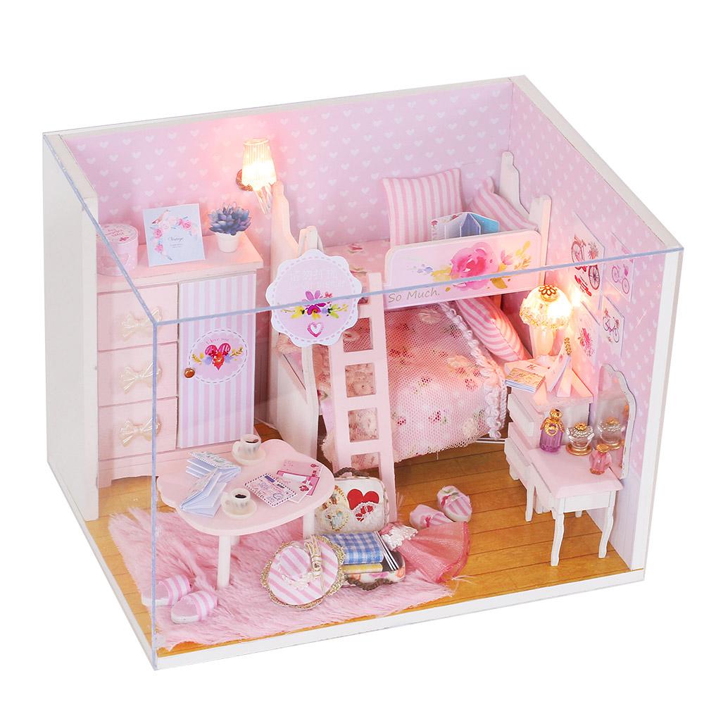 Mô hình nhà búp bê kích thước nhỏ đồ nội thất bằng gỗ