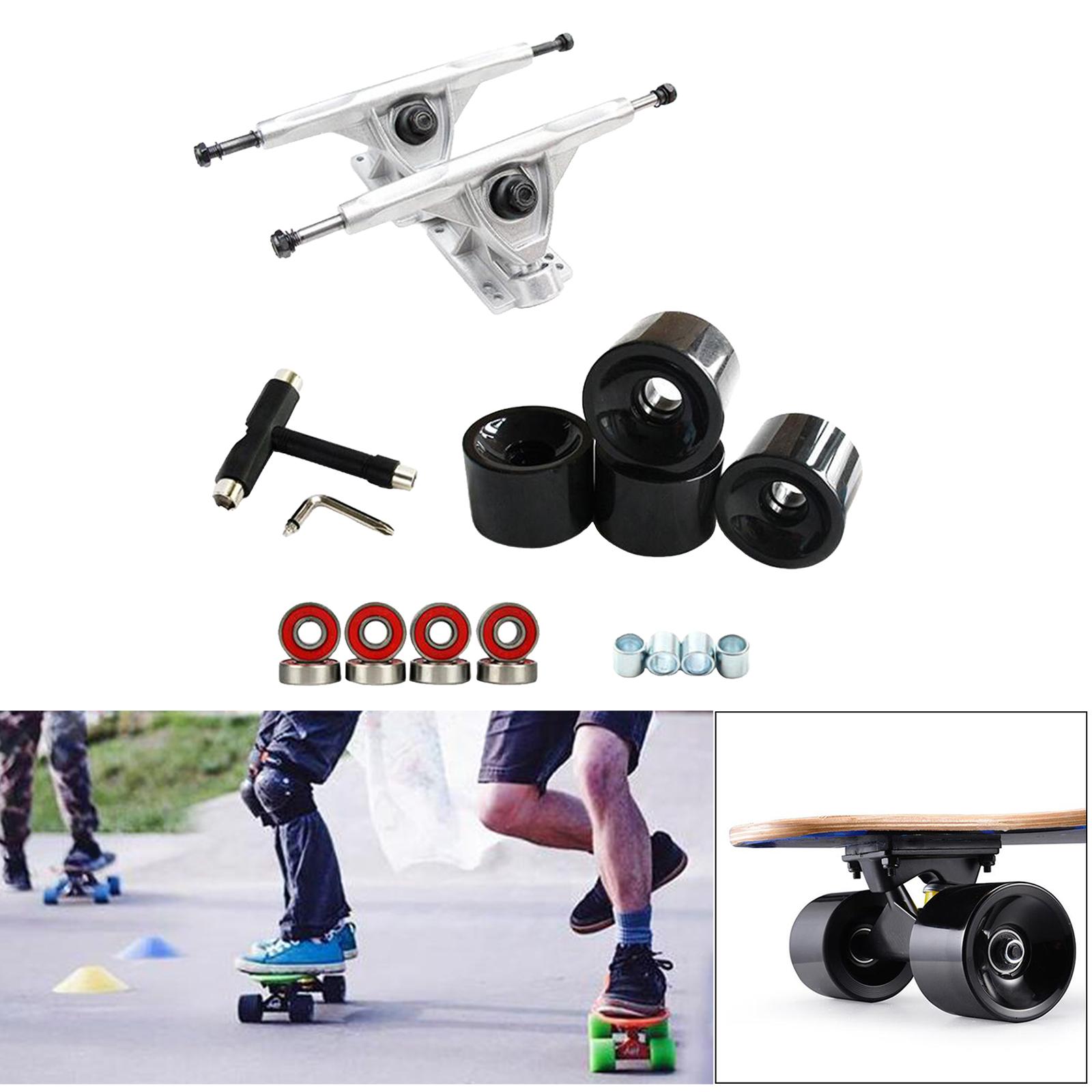 Alloy Solid Skateboard Truck 7'' Wheel Wrench Roller Part