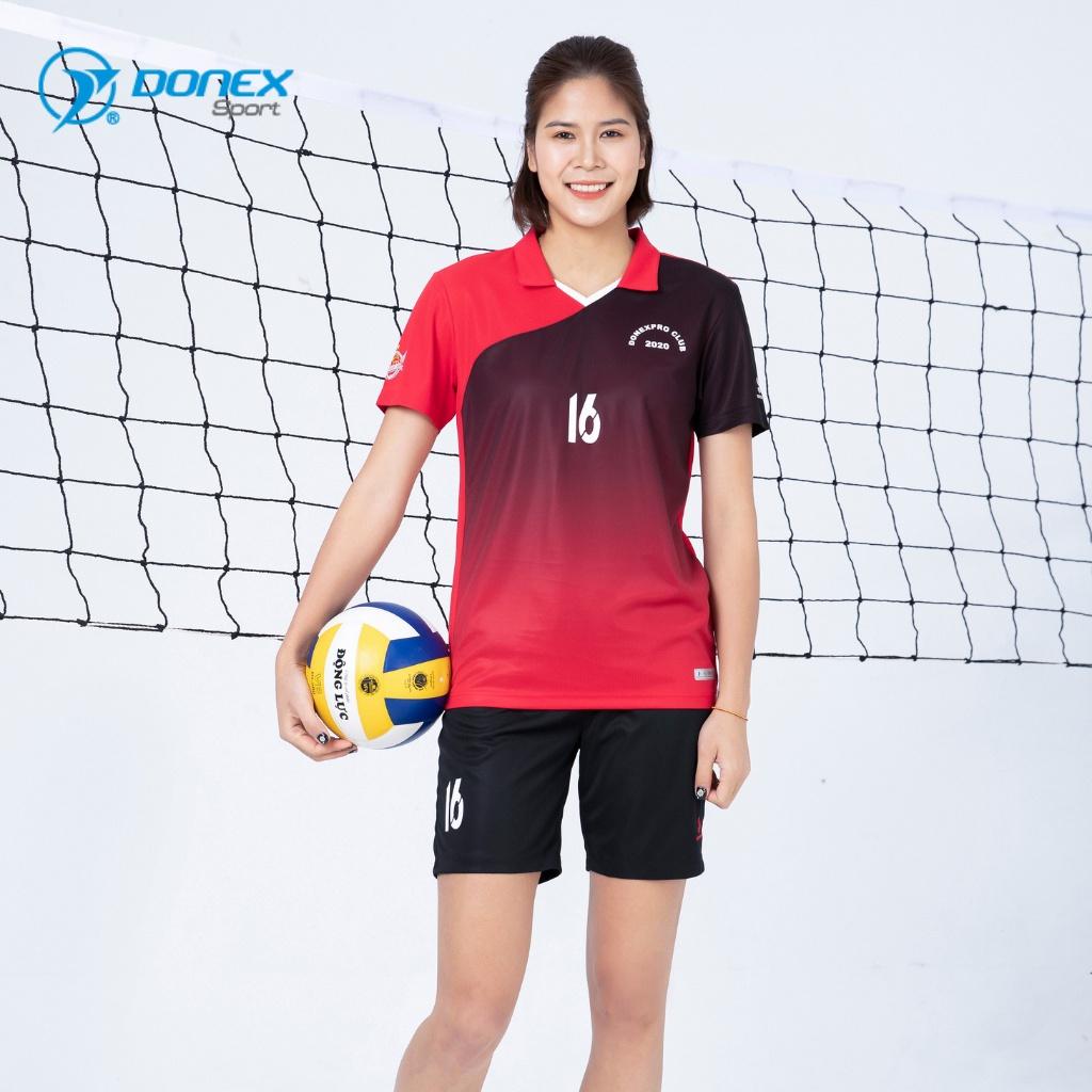 Bộ Bóng Chuyền Nữ DONEXPRO Form Regular In Chuyển Nhiệt Thân Trước, Tay Phải Ép Mác Volleyball Cao Cấp ACB-5134