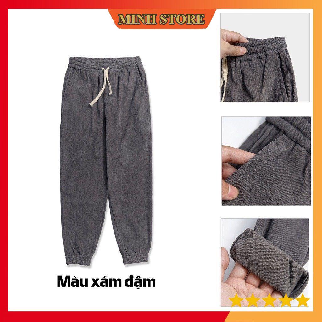 Quần jogger thể thao chất Nhung tăm, Jogger unisex nam nữ phong cách Hàn quốc JO06 - MS66