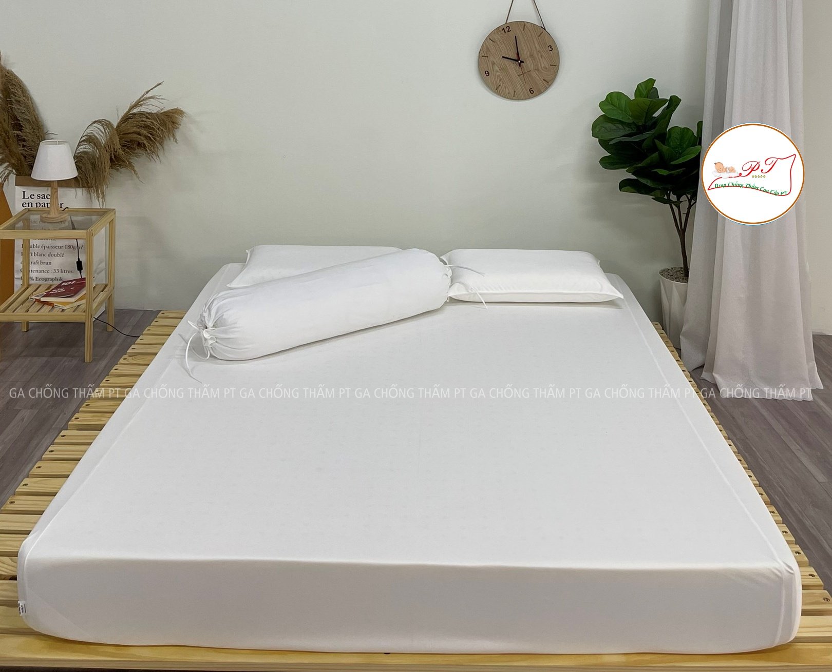 Ga Chống Thấm Cao Cấp PT Mẫu Họa Tiết Trắng Trơn
