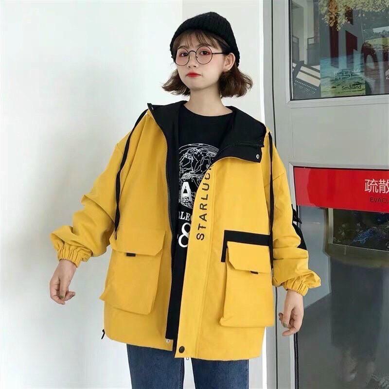 Áo khoác mẫu đẹp hot trend áo khoác chất kaki bốn màu be đen vàng và xanh