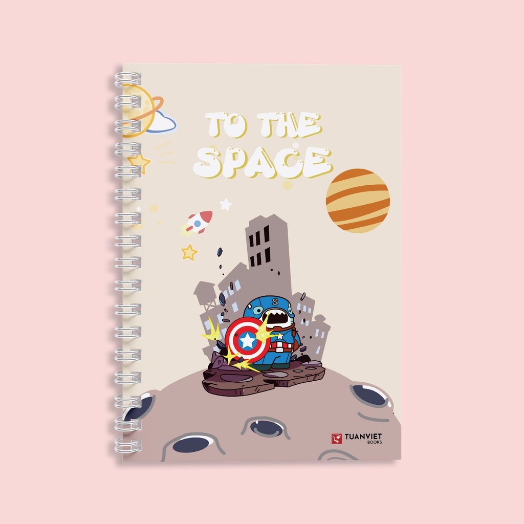 Sổ tay kẻ ngang lò xo B5 TUANVIET BOOKS 120 trang, chủ đề Avengers, phù hợp ghi chép, nhật ký