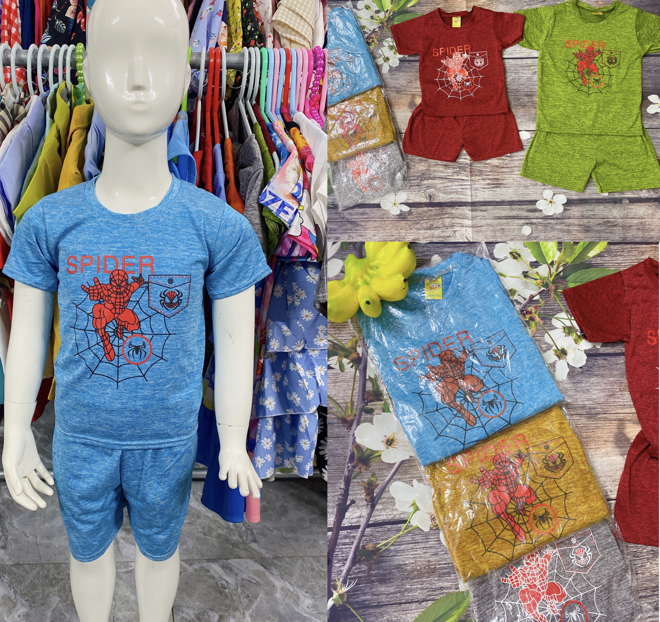 Bộ Thun Size 8-12Kg, 9 Tháng Đến 2 Tuổi Bé Trai Siêu Nhân Superman, Thun Đẹp