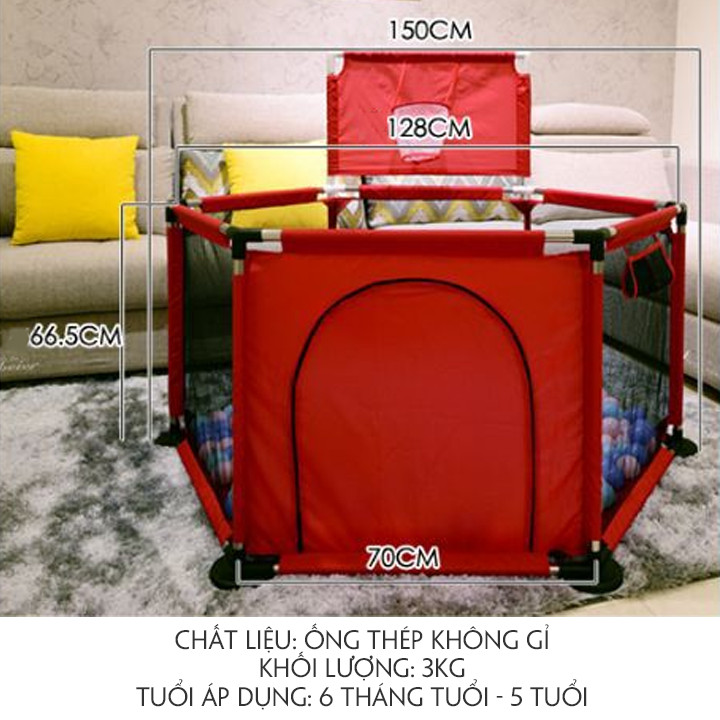 Bộ quây cũi kiêm nhà bóng cho bé yêu