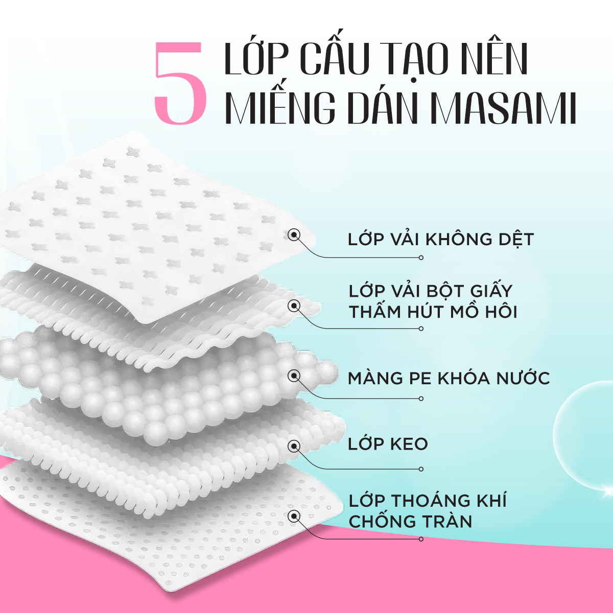 Miếng dán thấm mồ hôi nách Masami khử mùi thấm hút hiệu quả túi 10 miếng