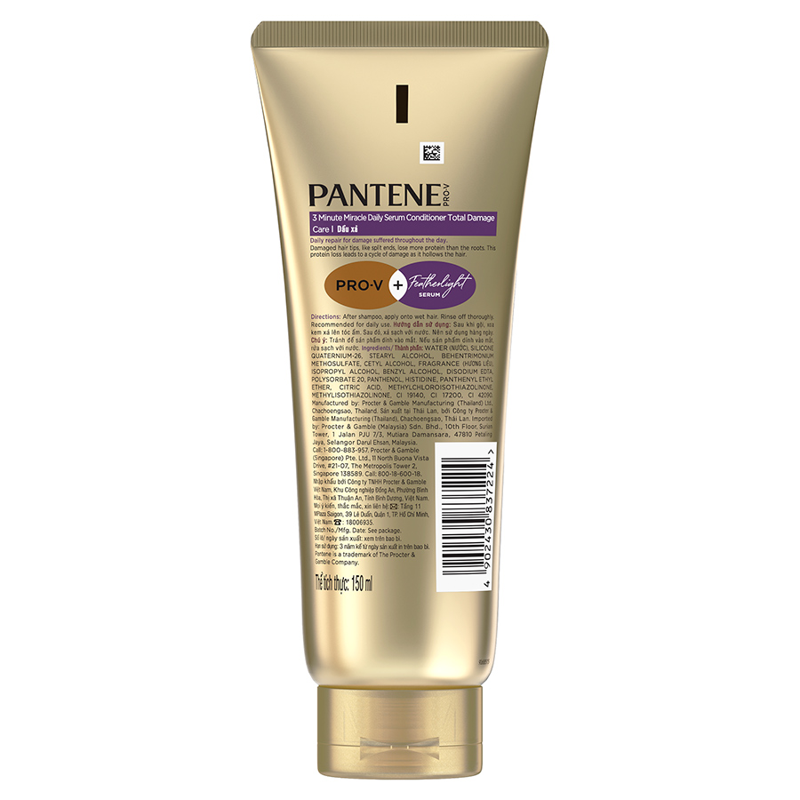 Bộ Đôi Pantene Ngăn Rụng Tóc (Dầu Gội 900ml + Kem Xả 150ml)